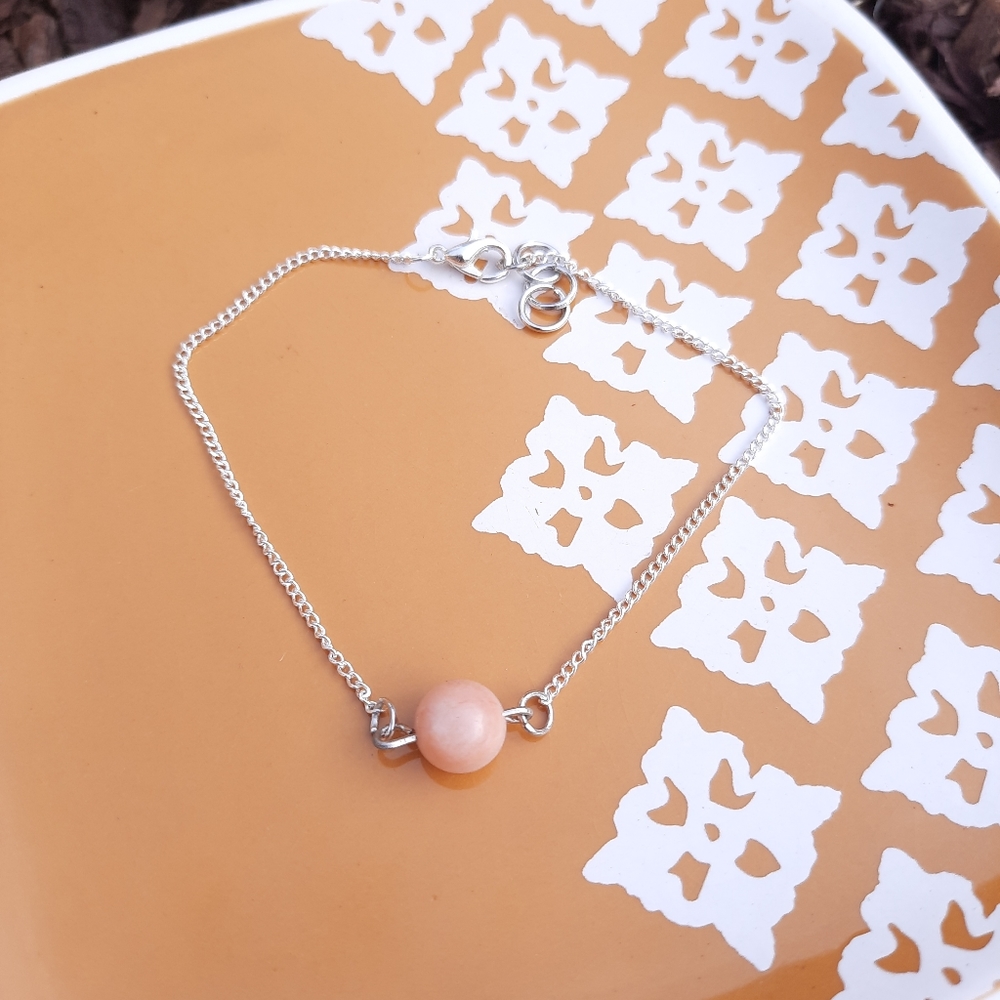 Red Aventurine Stone Simple Chain Bracelet